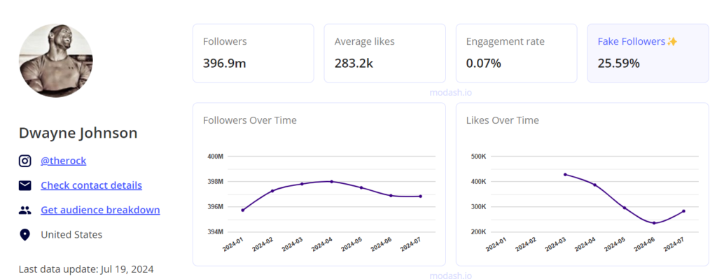 Instagram follower analysis