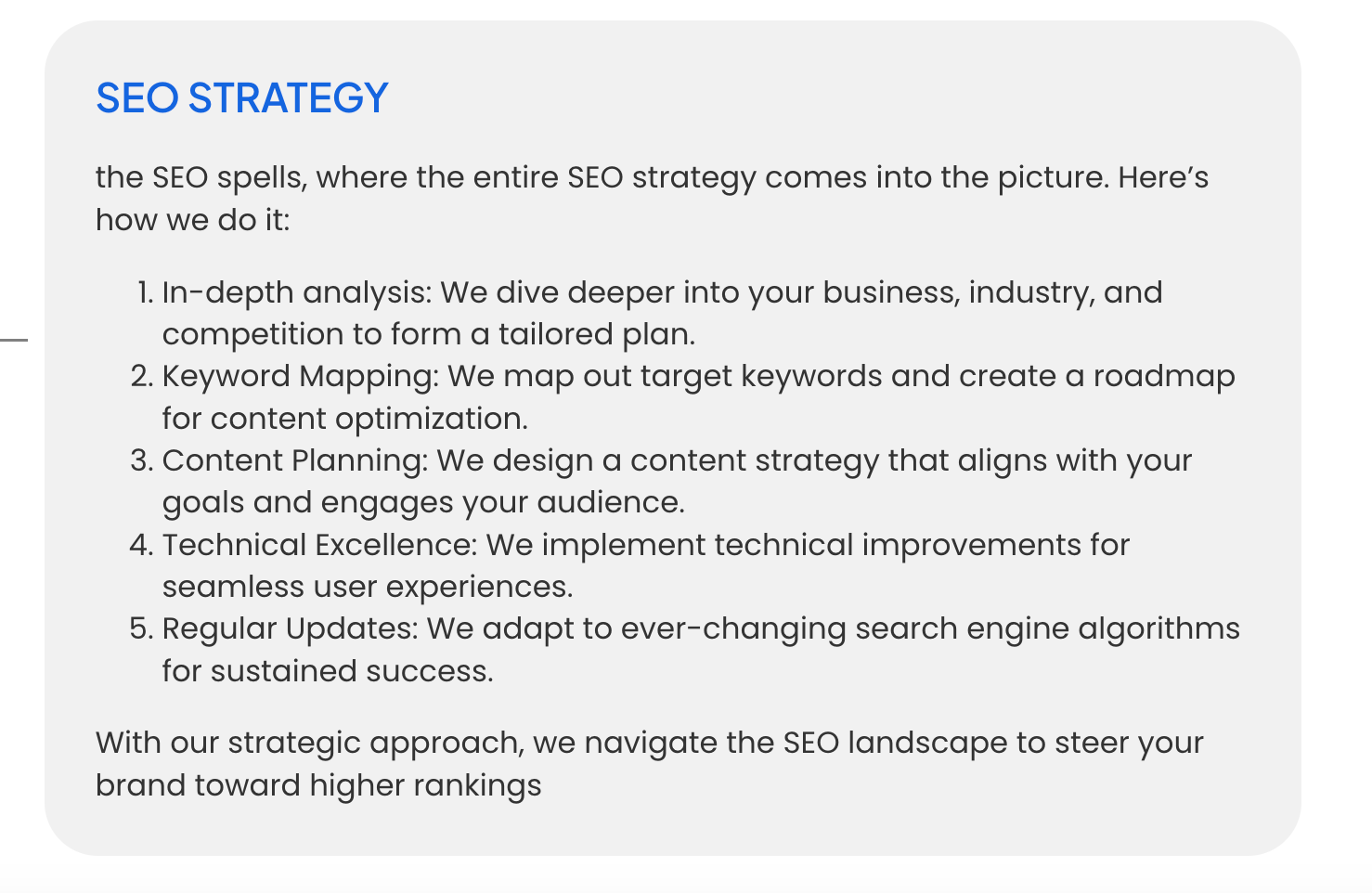 SEO strategy