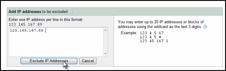 Implement IP Address Exclusions